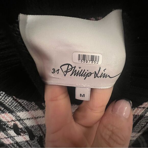 3.1 Phillip lim women's Wool Plaid Jacquard Oversized Sweater size medium - Picture 6 of 13